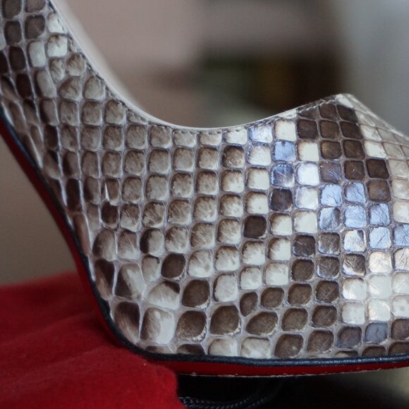 AUTHENTIC Christian Louboutin Very Prive 120 Python/Kid - Picture 4 of 7